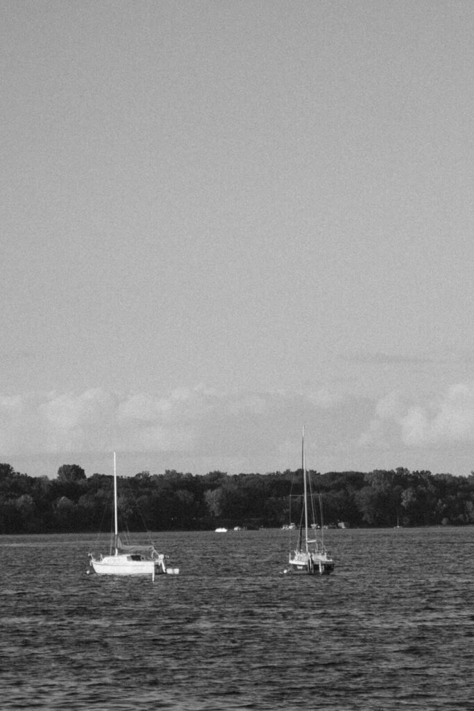 Sailboats on White Bear Lake in Minnesota.