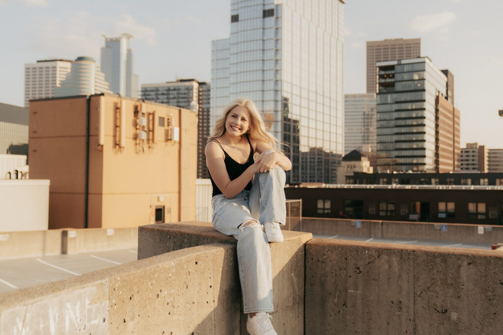 Senior photos in Minneapolis parking ramp
