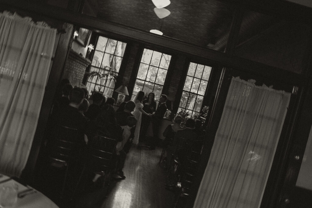 Intimate vintage wedding ceremony at Saint Paul historic wedding venue