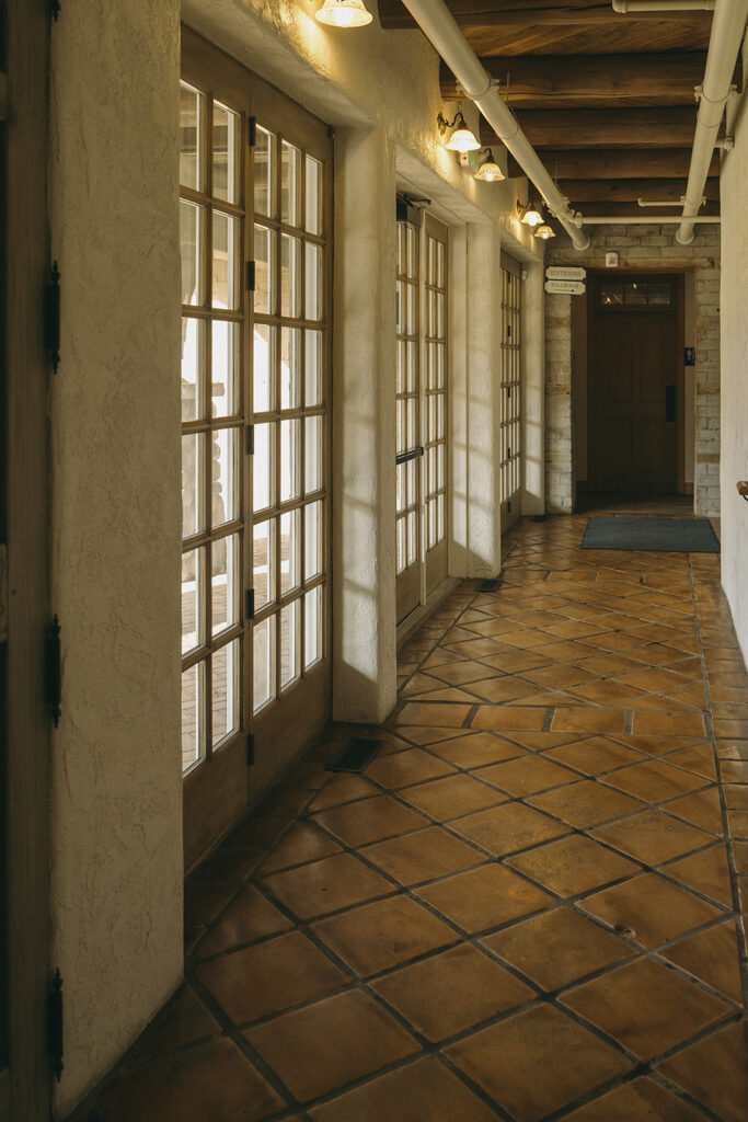 Tile halls framed with French doors at Edward Anne Estate in Minnesota